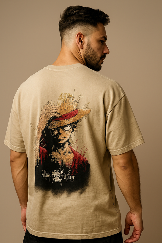 D Luffy Gradient Oversized Tshirt